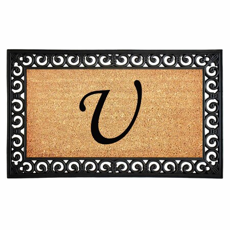 Monogram Door Mat, Black, Natural, 18 in W x 30 in L